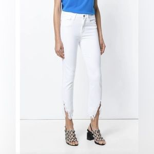 3X1 Women's High Rise White Skinny Crop Jeans Ground Slash Sz 26 $250